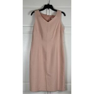 9&CO Sheath‎ Dress Peach Pink Sleeveless V-Neck Business Office Career Size 8